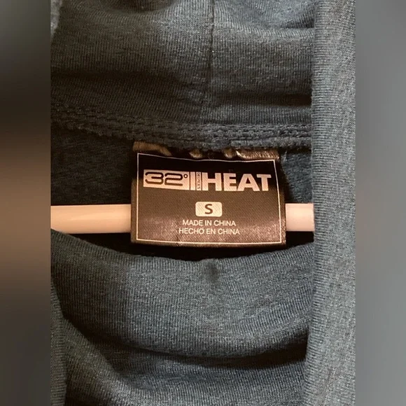 32 Heat Dark Teal Long Sleeve Funnel Neck Sweat Top - Picture 2 of 6